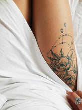 Large Floral Drop Thigh Temporary Tattoo