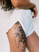 Large Floral Drop Thigh Temporary Tattoo