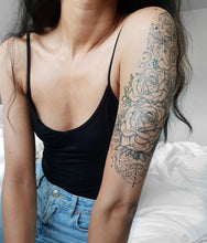 Dreamy Rose sleeve temporary tattoo