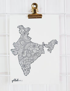 India Map Temporary Tattoo