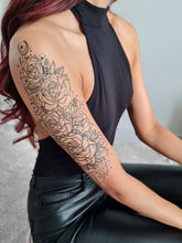 Dreamy Rose sleeve temporary tattoo